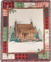 Manual 50x60-inch Tapestry Throw - Christmas Cabin