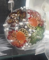 Maple Leaves and Pearls Glass Orb 