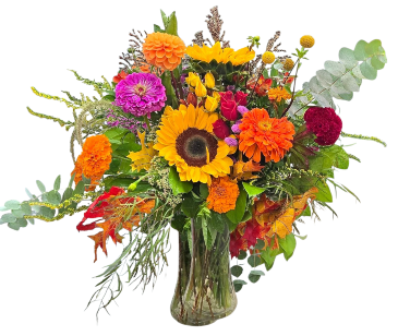 Marigold Glow Vase Arrangement in Laurel, MD | Lea's Flower Shop