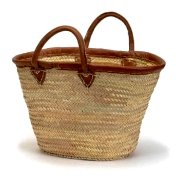 Market Bag with Leather Handles 