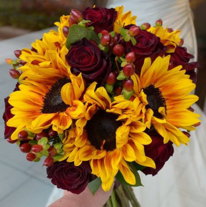 Maroon & Sunflowers 