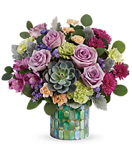 Marvelous Mosaic Bouquet Vase Arrangement 
