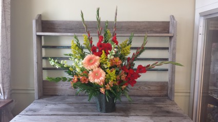 funeral arrangement masculine memorial fork 3c spanish floral