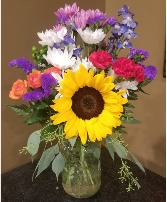 Seasonal Mixed Bouquet Vased Arrangement 