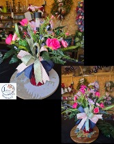 Matching Silk Cemetery Vase Inserts w/solar  
