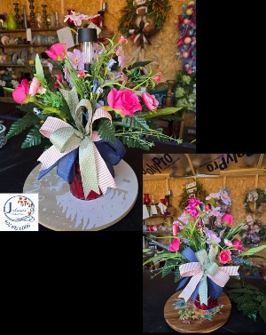 Matching Silk Cemetery Vase Inserts w/solar  