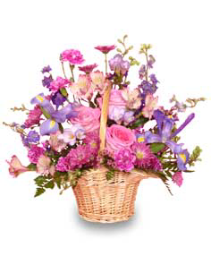 MAUVE-LOUS BOUQUET Flower Basket