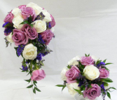 Mauve White & Purple Bridal Bouquet