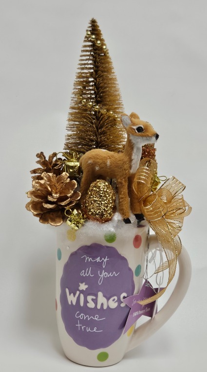 May all your wishes come true - Reindeer Coffee cup decor