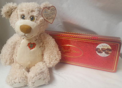 MEDIUM BEAR AND BOX OF CHOCOLATES TO ADD TO ADD  TO AN ARRANGEMENT IF YOU'D LIKE.