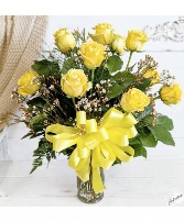 Mellow Yellow Dozen of yellow roses