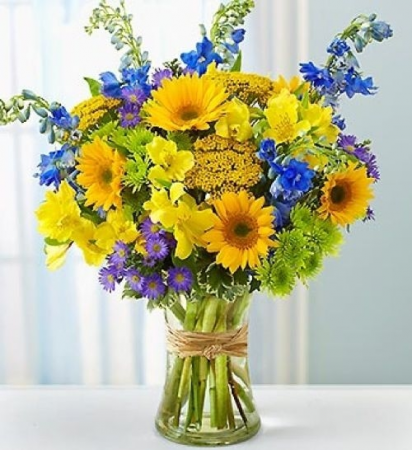 Mellow Yellow Surprise Vase Arrangement
