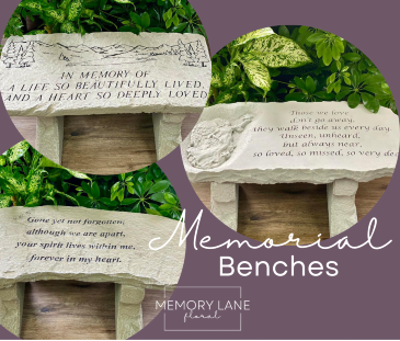 Memorial Bench Concrete Garden Bench in Columbia, IL | MEMORY LANE FLORAL