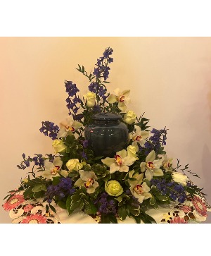 Memorial Centerpiece with Orchids 