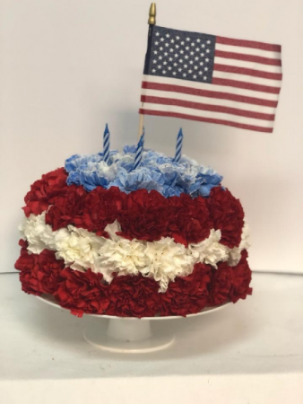 Memorial Day Calorie-Free Cake Flower Arrangement