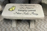 Memorial Garden Bench with Color Accents 