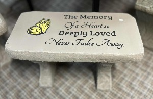 Memorial Garden Bench with Color Accents 