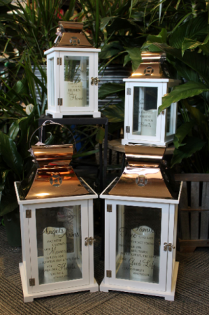 Memorial Lantern Lantern with flameless LED candle.