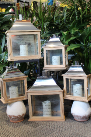 Memorial Lantern Lantern with flamless LED candle and photo frame.