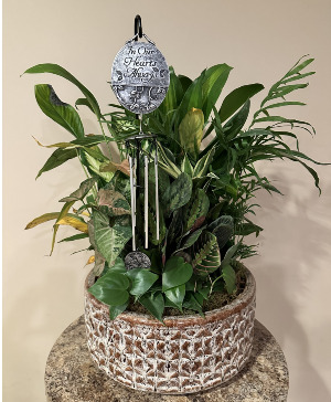 Memorial Planter with Wind Chime Planter
