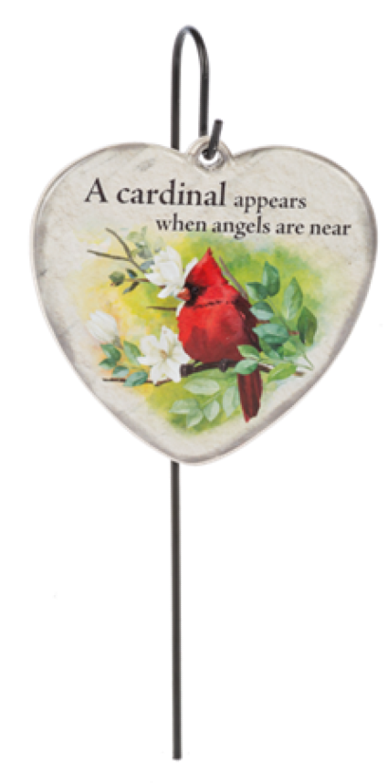 Memorial Plaque Stake - A cardinal appears  