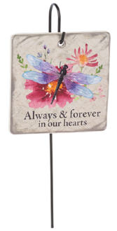 Memorial Plaque Stake - Always & forever in our he 