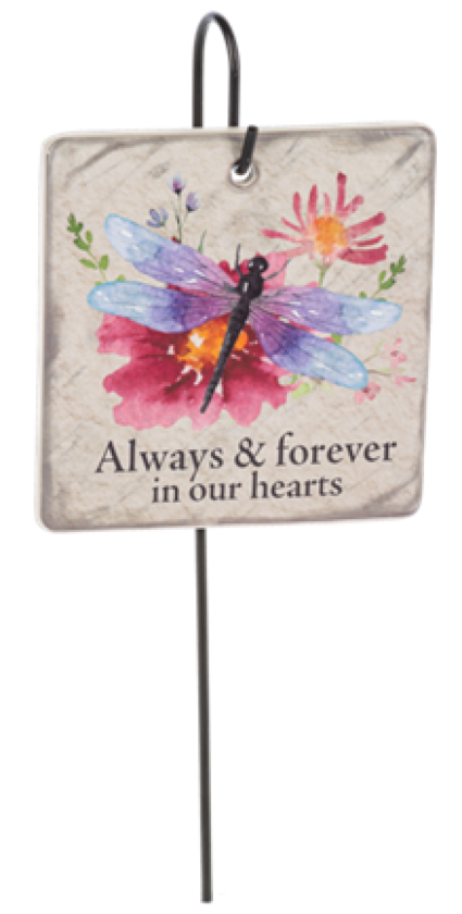 Memorial Plaque Stake - Always & forever in our he 