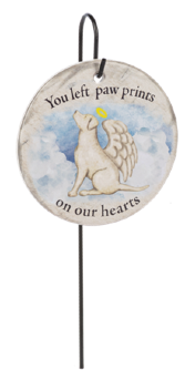 Memorial Plaque Stake - You left paw prints  