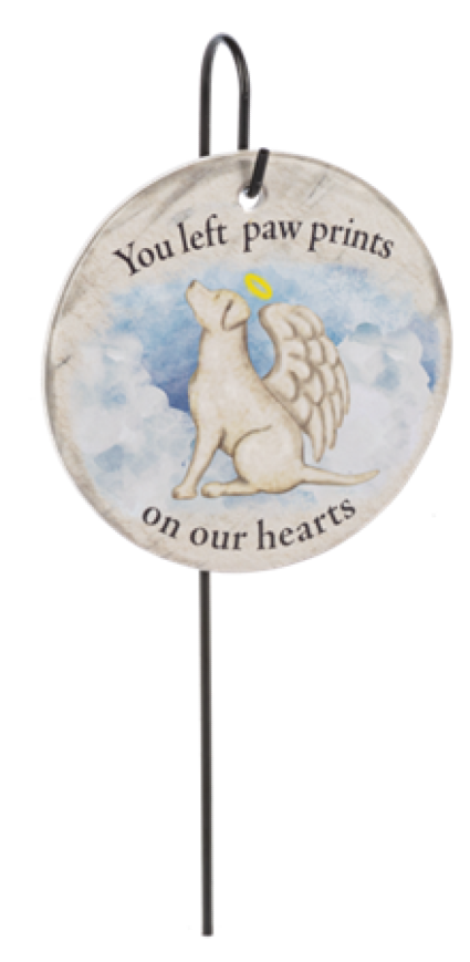 Memorial Plaque Stake - You left paw prints  