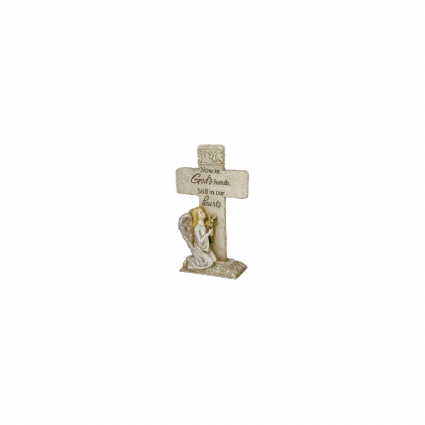 Memorial Standing Cross In God's Hands