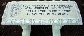 Memorial Stone Bench (Angel w/border/Memory) Stone Bench