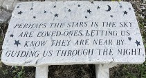 Memorial Stone Bench (Angel w/border/Walk Beside) Stone Bench