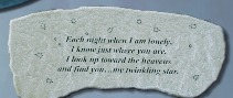 Memorial Stone Bench (Stars/Twinkling) Stone Bench