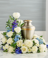 Memorial Urn Blue White Side - 00199 