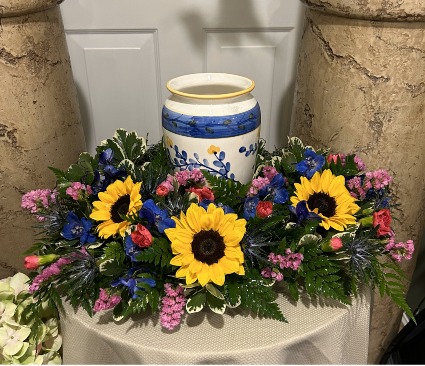 Memorial Urn Wreath (Urn not included) Cremation Flowers