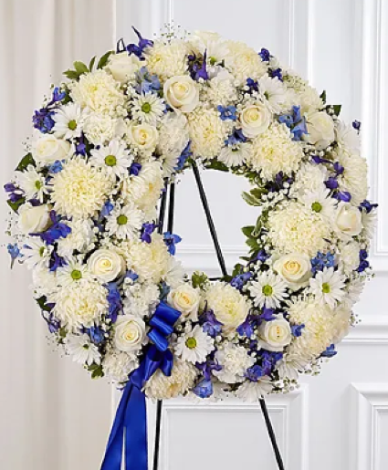 Memorial Wreath Blue & White - 00232 