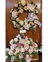 memorial wreaths in assorted colors funeral