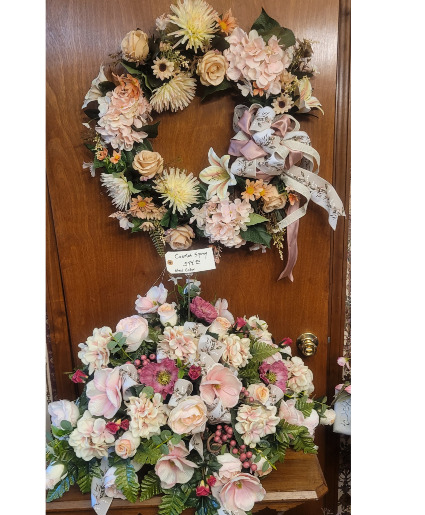 memorial wreaths in assorted colors funeral