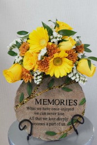 Memories Garden stone with flowers in Port Huron, MI | CHRISTOPHER'S FLOWERS Memories Garden stone with flowers in Port Huron, MI | CHRISTOPHER'S FLOWERS