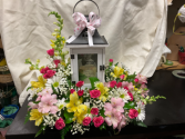 Memories Lantern with fresh flowers