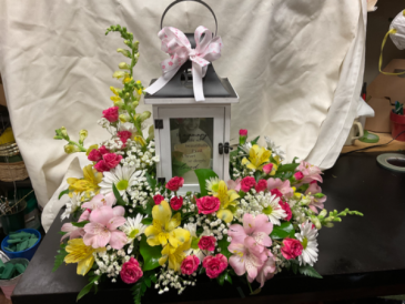 Memories Lantern with fresh flowers in Fairfield, OH | NOVACK-SCHAFER FLORIST