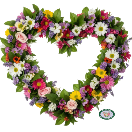 Memories of Time Standing Heart Wreath