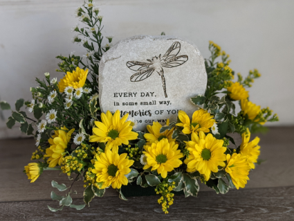 Memories of You Stone and Fresh Flowers