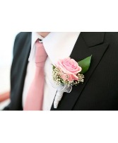 Men's Rose Boutonniere - Pink PROM