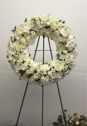 Merciful All white floral wreath
