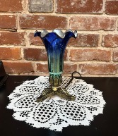 Mercury Blue & Teal Glass Tulip Lamp 