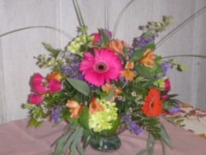 Mercury Color Burst floral centerpiece