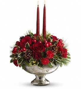 Mercury Glass Bowl Bouquet Christmas centerpiece in Fort Lauderdale, FL | ENCHANTMENT FLORIST Mercury Glass Bowl Bouquet Christmas centerpiece in Fort Lauderdale, FL | ENCHANTMENT FLORIST