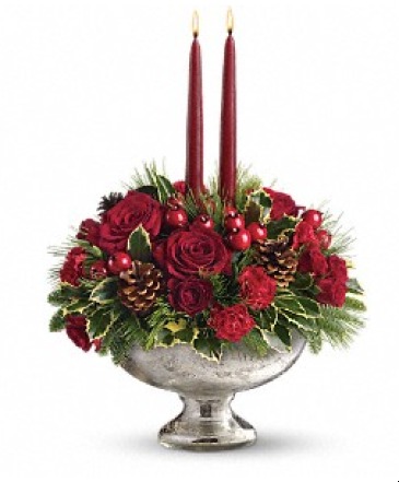 Mercury Glass Holiday Centerpiece