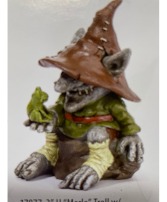 merle troll with frog a perfect for any collector 3" resin perfect for any fantasy gardens